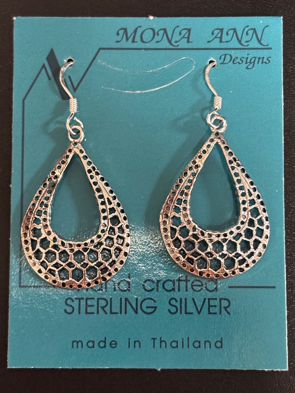 Sterling Silver Teardrop Filigree Earrings - 925 Silver ~ New in Package